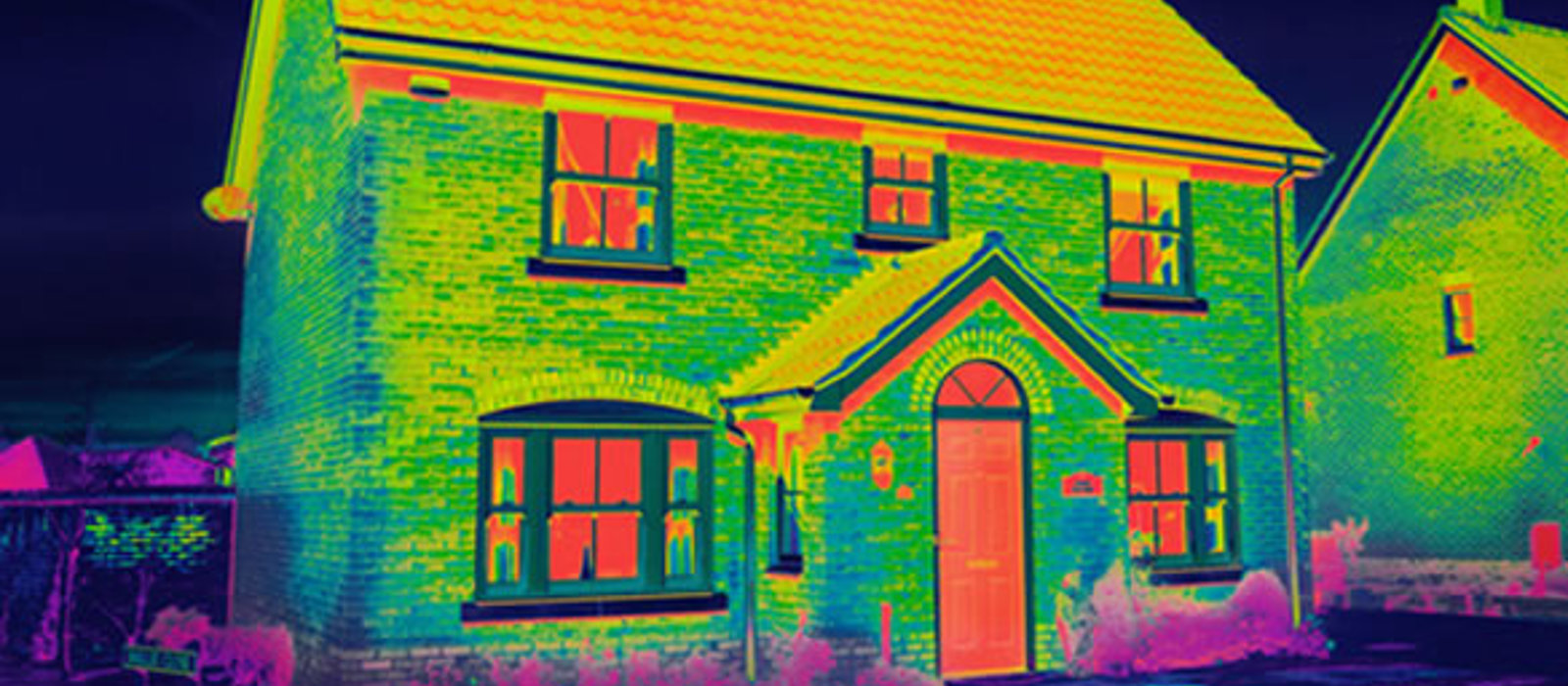 Heat map of where heat is lost from a home